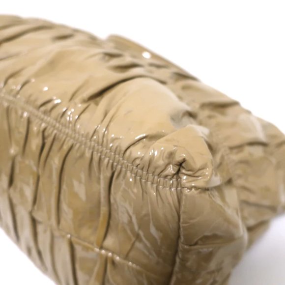 Prada Vernice Gaufre Tote Camel Patent Leather Large Shoulder Bag - Picture 9 of 12